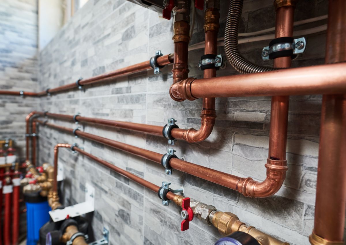 Copper pipe system for heating, installed by Ambient Engineering Solutions